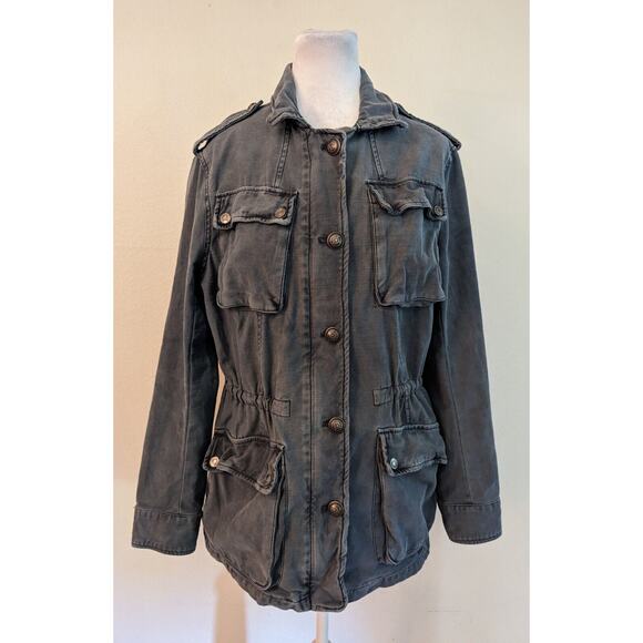 Free People Jackets & Blazers - Free People Size Small Blue Gray Not Your Brother's Jacket 100% Cotton B6